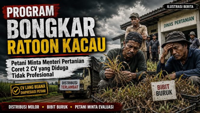 
 PROGRAM BONGKAR ROTOON  Di duga Amburadul Dinas Pertanian di nilai gagal awasi Distri busi BIBIT.
