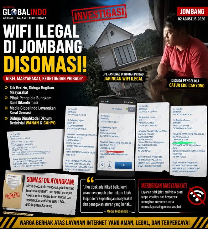 
 Media Globalindo Layangkan Somasi atas Dugaan Operasional WiFi Tanpa Legalitas di Jombang