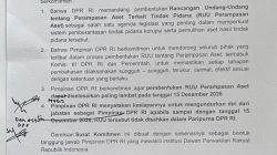 Pimpinan DPR Komit Rangkuman RUU Perampasan Aset Paling Lambat 15 Desmber 2026, Siap Mundur Jika Gagal.